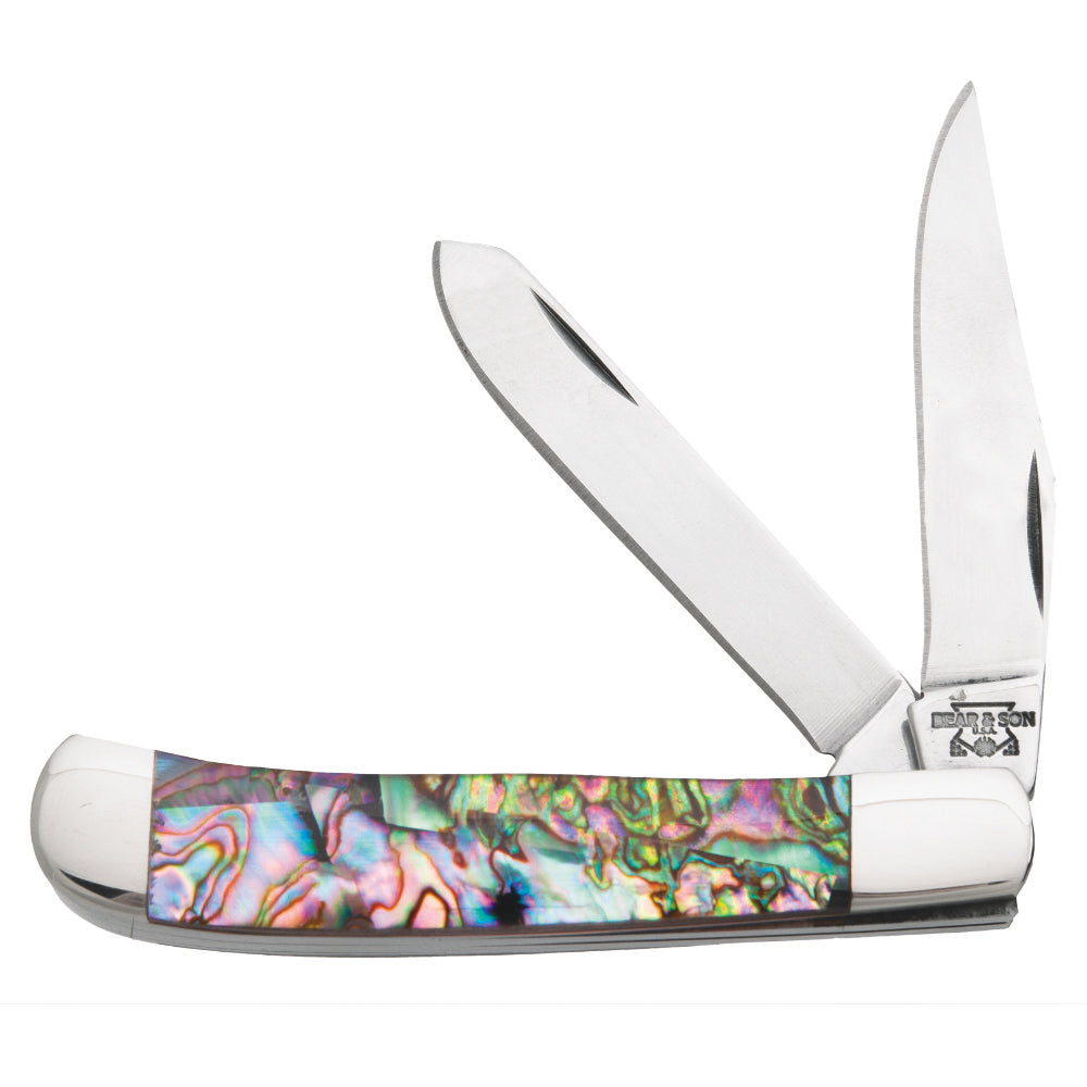 Bear and Son AB5412 Little Trapper Abalone Slipjoint Knife at Swiss Knife Shop