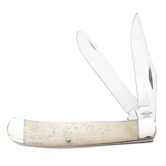 Bear and Son WSB54 Large Trapper White Smooth Bone Slipjoint Knife at Swiss Knife Shop