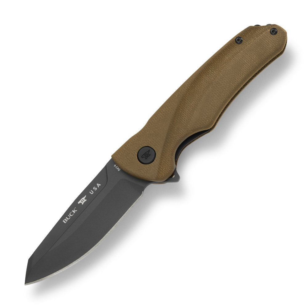 Buck 843 Sprint Ops Micarta Folding Lockblade Knife Green Micarta