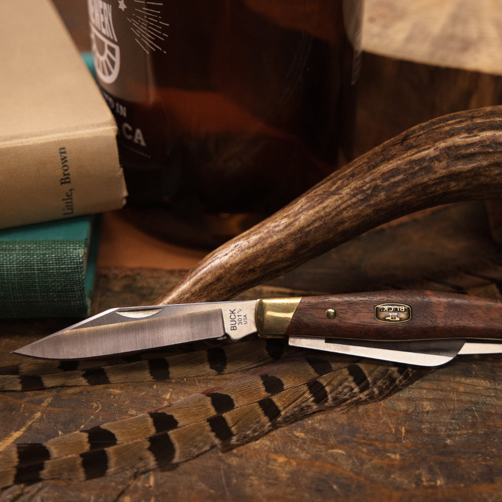 Buck 301 Stockman Folding Pocket Knife with Granadillo Wood Handle