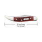 Case Small Texas Toothpick Pocket Worn Old Red Bone Pocket Knife is 3-inches Closed