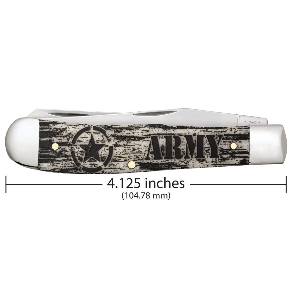 Case US Army Trapper Natural Bone Pocket Knife is 4.125 Inches Long