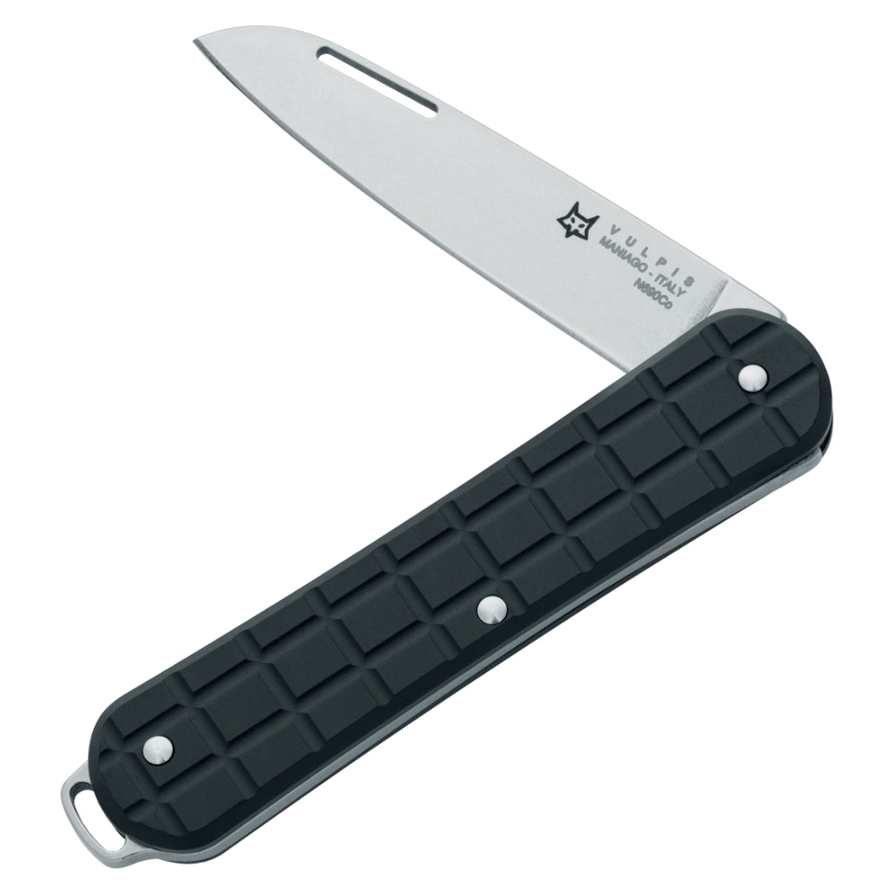 Fox Knives Vulpis 130 Grenade Pattern Folding Pocket Knife Black