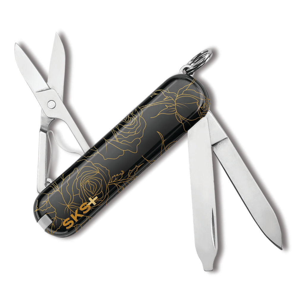 Victorinox Gilded Roses Classic SD Designer Swiss Army Knife Back View