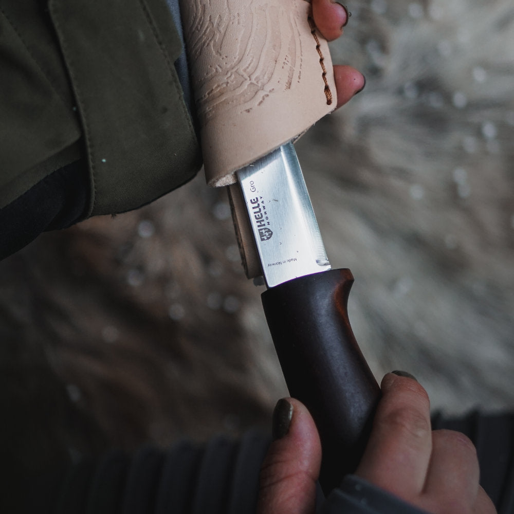 Helle Gro Outdoor Knife with Belt Sheath for Convenient Carry