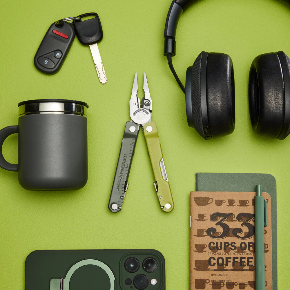 Leatherman Rebar Mossy Slate Multi-Tool with Nylon Sheath in Use