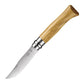 Opinel No.8 Olivewood and Stainless Steel Folding Knife and Sheath Set Knife Open