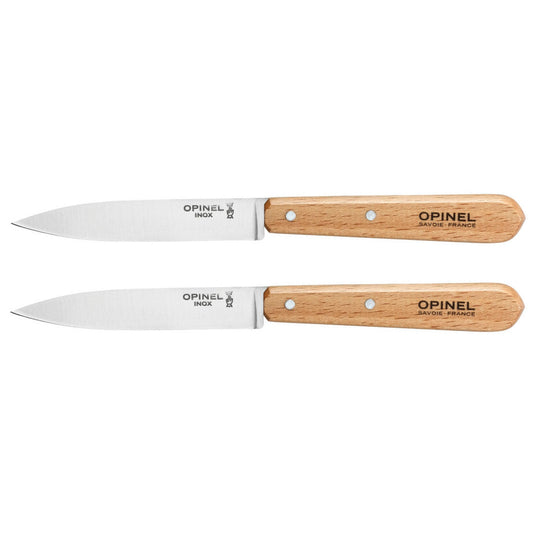 Opinel No.112 Essential 4-inch Paring Knife with Beechwood Handle 2-Piece Set at Swiss Knife Shop