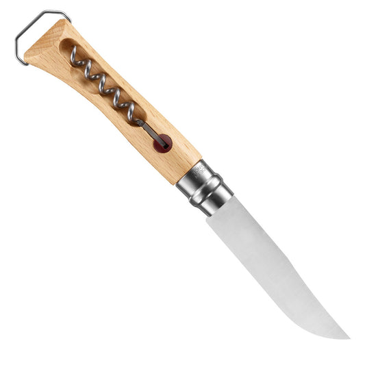 Opinel No.10 Corkscrew Stainless Steel Folding Knife with Bottle Opener at Swiss Knife Shop