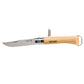 Opinel No.10 Corkscrew Stainless Steel Folding Knife with Bottle Opener Open with Corkscrew Unfolded