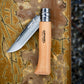 Opinel No.8 Traditional Stainless Steel Folding Knife Partially Open