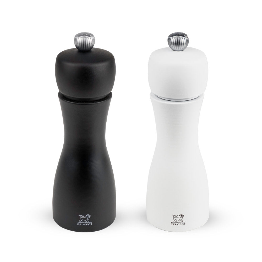 Peugeot Tahiti 6" Salt & Pepper Mill Set Black and White