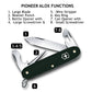 Victorinox Pioneer Green Alox Designer Swiss Army Knife Functions