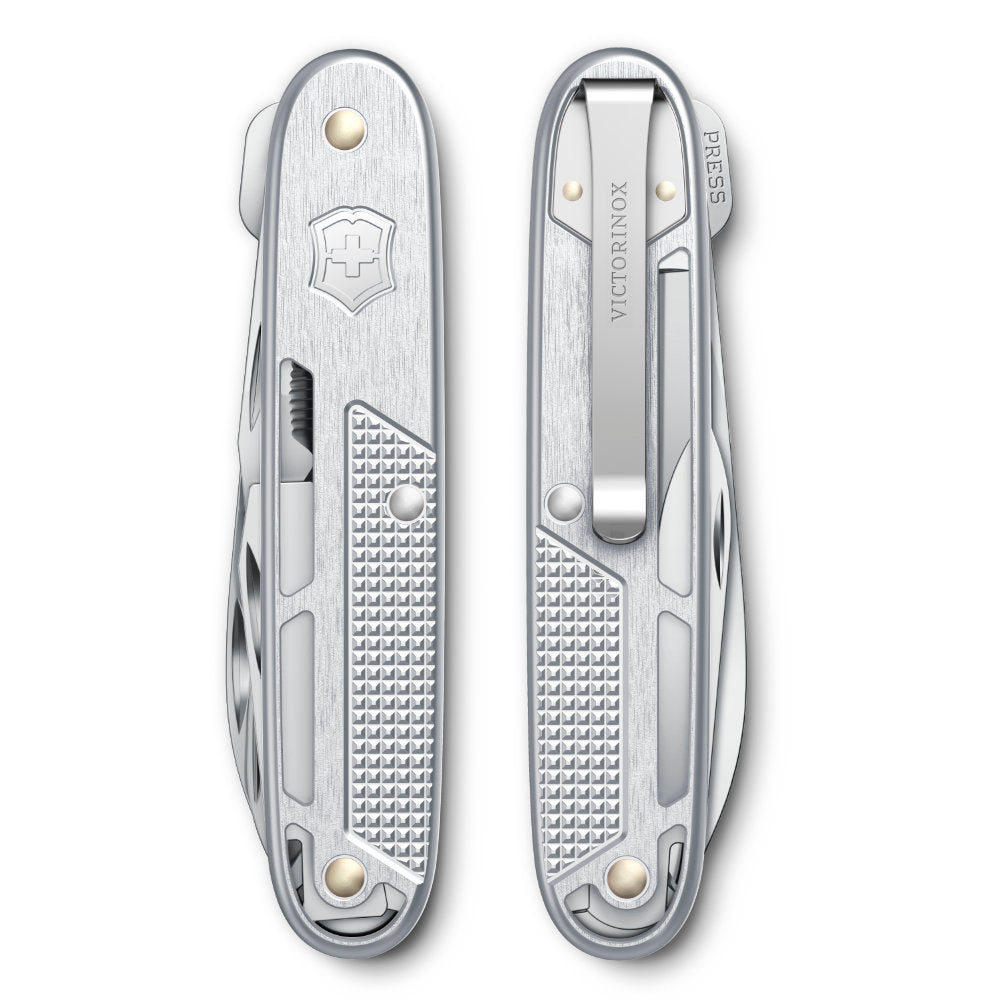 Victorinox Synergy X Alox Swiss Army Knife Silver Front and Back