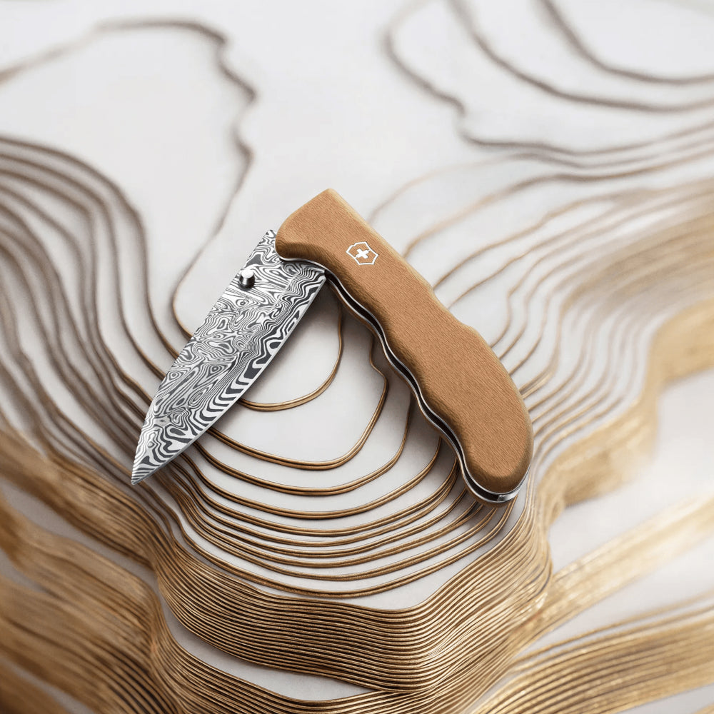 Victorinox Damast Evoke Limited Edition 2026 Swiss Army Knife Partially Open