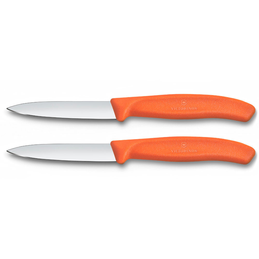 Victorinox Swiss Classic 2-Piece 3.25" Spear Tip Straight Edge Paring Knife Set Orange