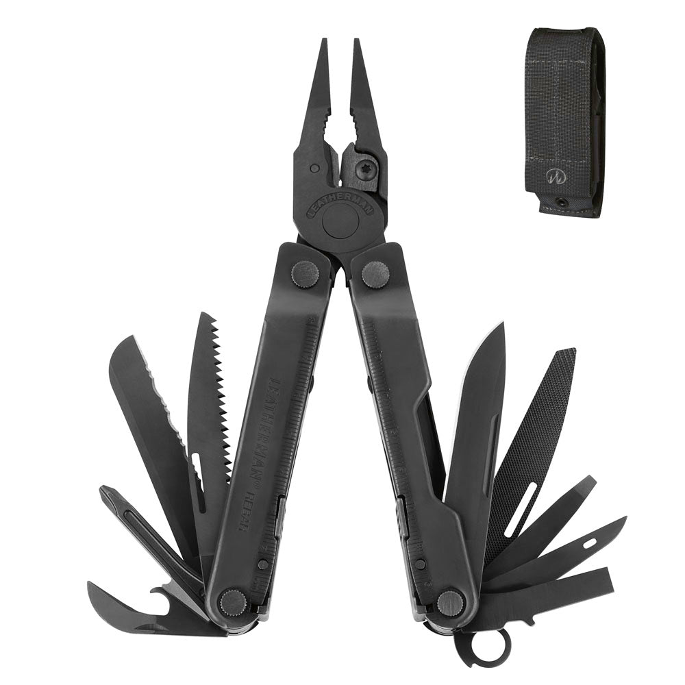 Leatherman Rebar Black Oxide Pliers Multi-tool with Black MOLLE Sheath