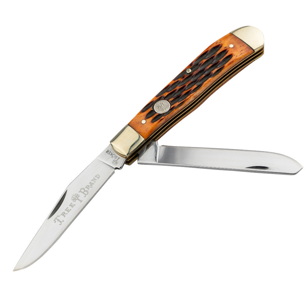 Boker TS 2.0 Jigged Brown Bone Trapper Folding Knife