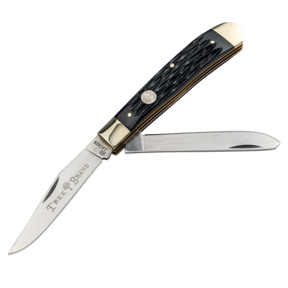 Boker TS 2.0 Jigged Black Bone Trapper Folding Knife