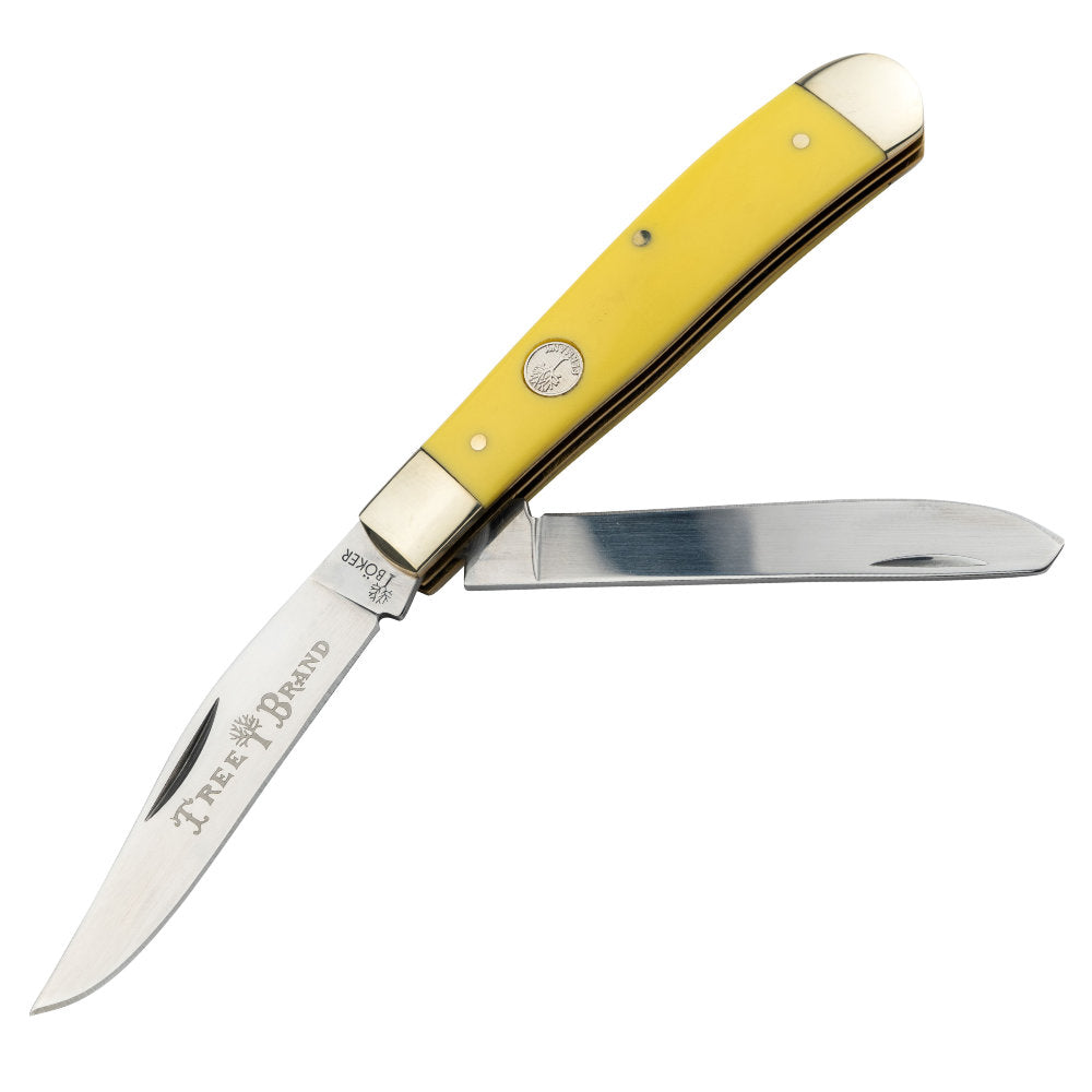 Boker TS 2.0 Yellow Delrin Trapper Folding Knife at Swiss Knife Shop