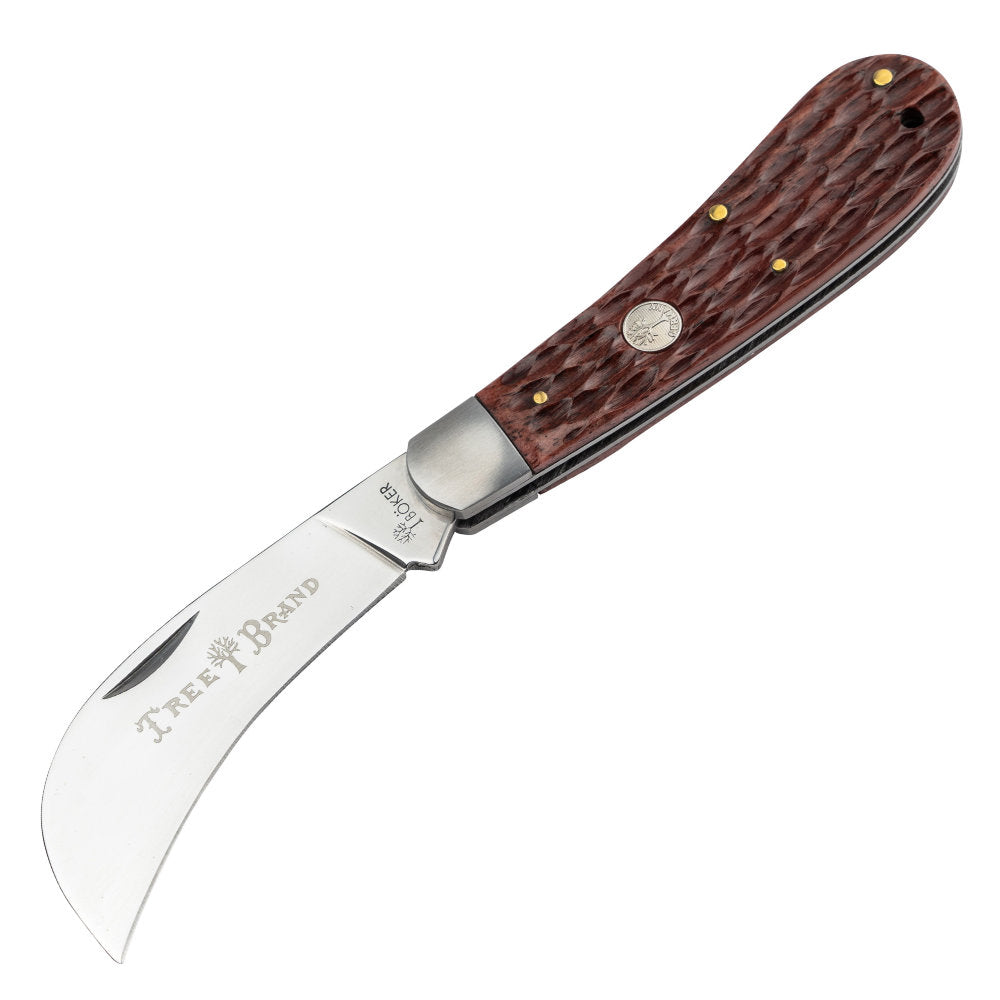 Boker TS 2.0 Jigged Brown Bone Hawkbill Folding Knife at Swiss Knife Shop