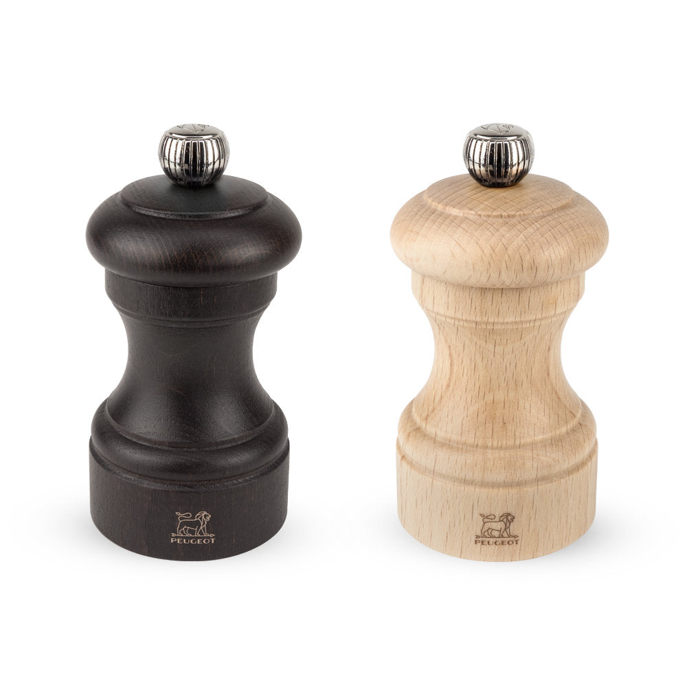Peugeot Bistro 4" Black Pepper Mill and Natural Salt Mill Set at Swiss Knife Shop
