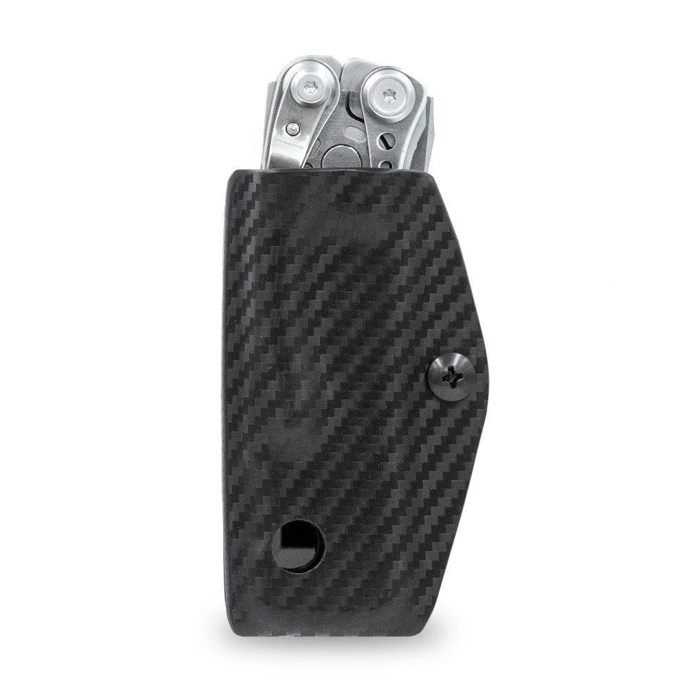 Clip and Carry Kydex Sheath for the Leatherman Skeletool in Carbon Fiber Black