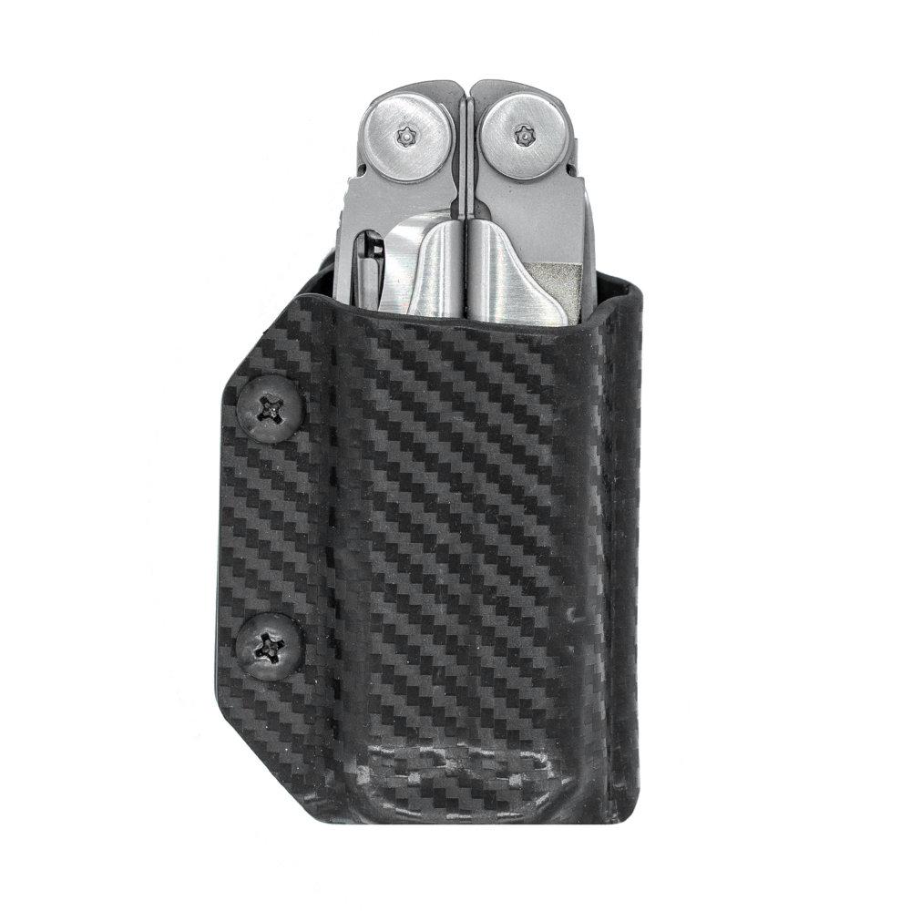 Clip & Carry Kydex Sheath For Leatherman Arc - USA Made Multitool Holster Carbon Fiber Black