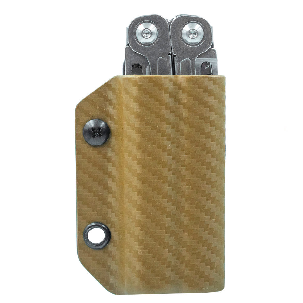 Carbon Tan Clip and Carry Kydex Belt Sheath for Leatherman Wingman, Sidekick, Rebar and Rev Models
