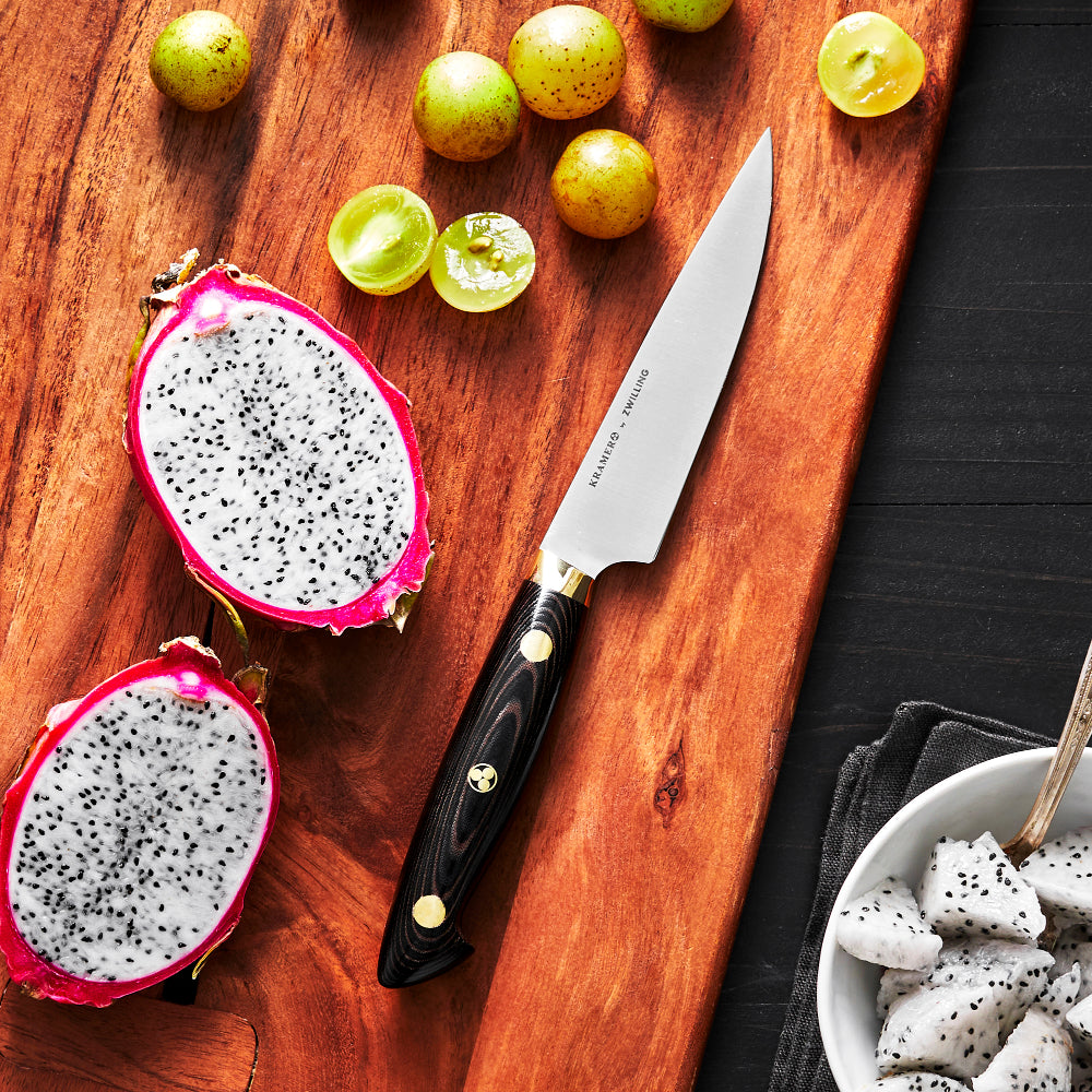 Kramer 5" Carbon Steel 2.0 Utility Knife by Zwilling Tackles Small Cuttting Tasks with Ease