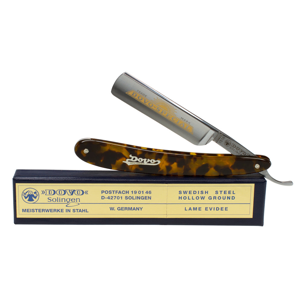 Dovo-Special Straight Razor with Imitation Tortoiseshell Handle with Case