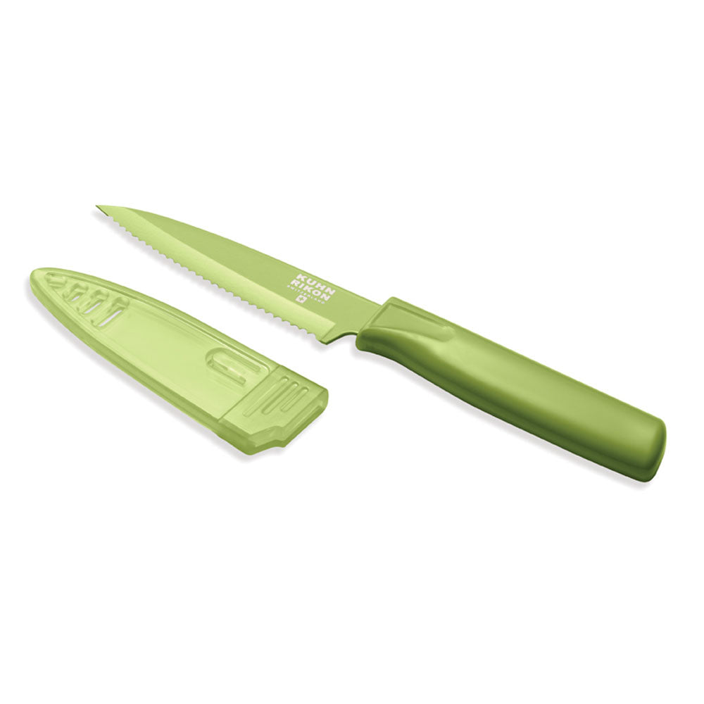 Kuhn Rikon Colori 4 Serrated Paring Knife Green