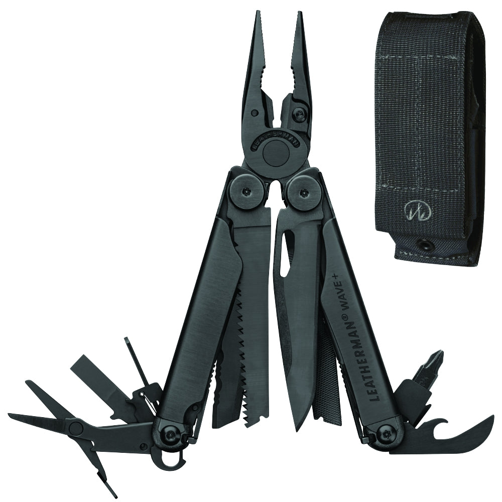 Leatherman Wave Plus Black 17-in-1 Multi-tool with Black Nylon Sheath at  Swiss Knife Shop