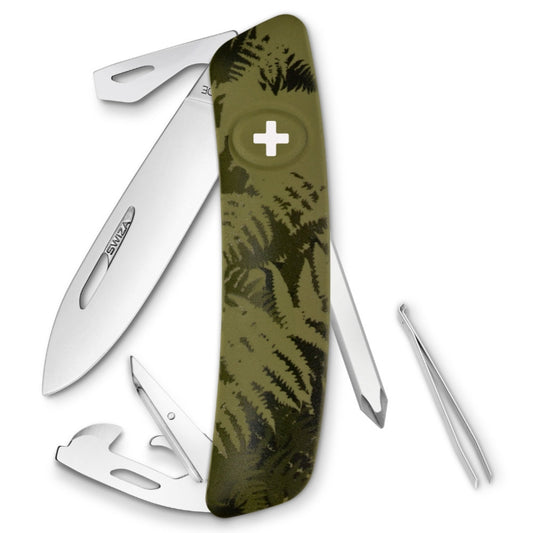 Swiza D04 Swiss Pocket Knife, Olive Fern Camouflage