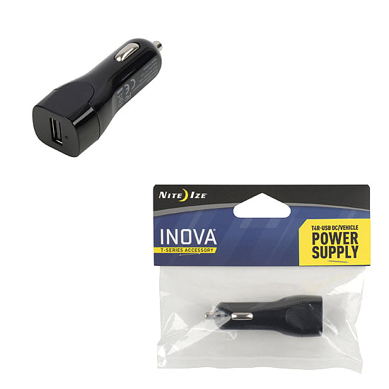 car charger rechargeable flashlight INOVA TR4 DC/Vehicle Power Supply with USB Port at Swiss Knife Shop