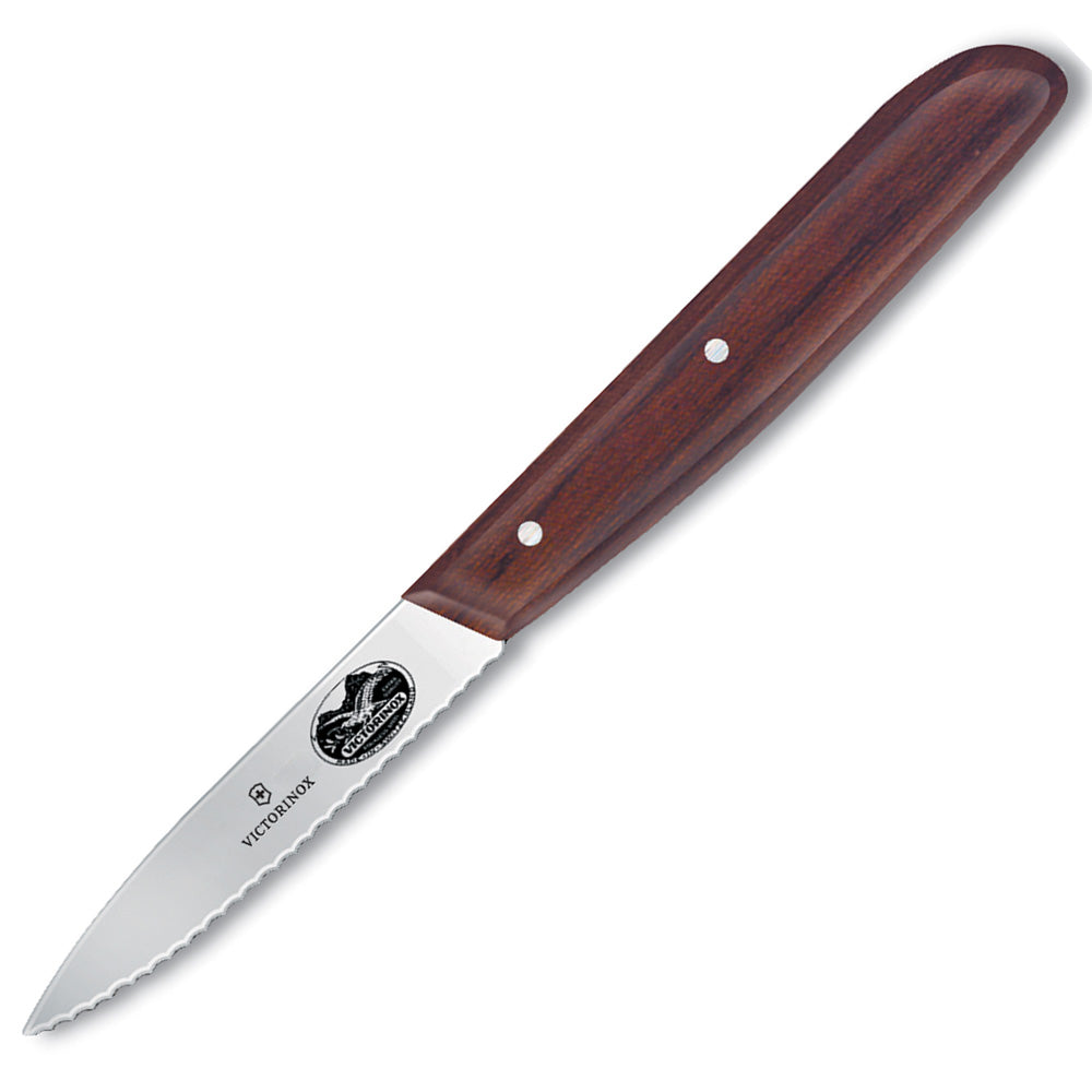 Victorinox Wood 3.25" Large Handle Serrated Paring Knife