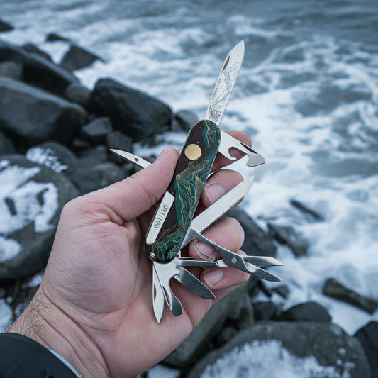 Small Batch Mountain Moonrise Mountaineer Swiss Army Knife - Only at Swiss Knife Shop