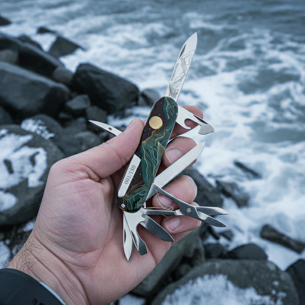 Small Batch Mountain Moonrise Mountaineer Swiss Army Knife - Only at Swiss Knife Shop