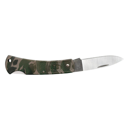 Case Caliber Camouflage Synthetic Lockblade Pocket Knife In Open, Locked Position