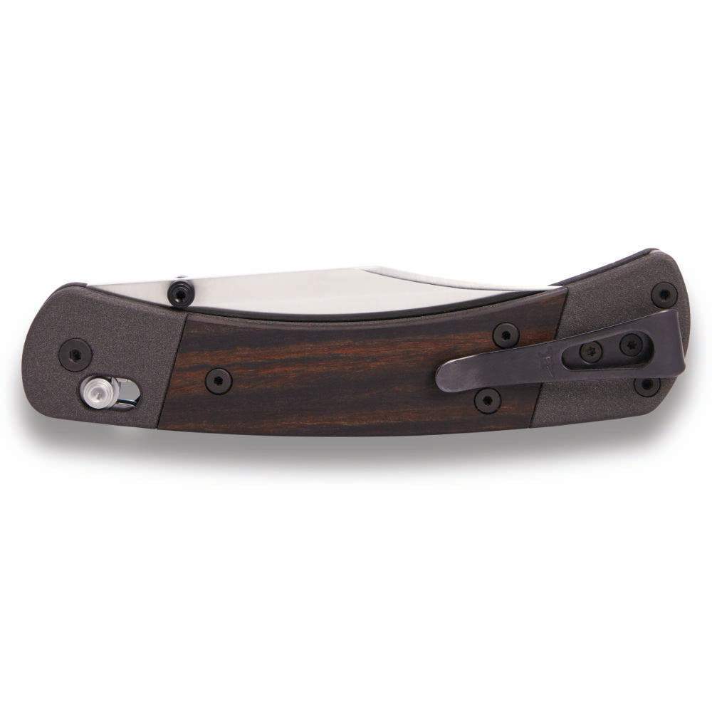 Buck 110 Folding Hunter Crossbar Knife Closed clip Side View