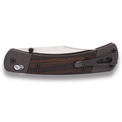 Buck 110 Folding Hunter Crossbar Knife Closed clip Side View
