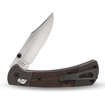 Buck 112 Folding Ranger Crossbar Knife Partially Open, Clip Side view
