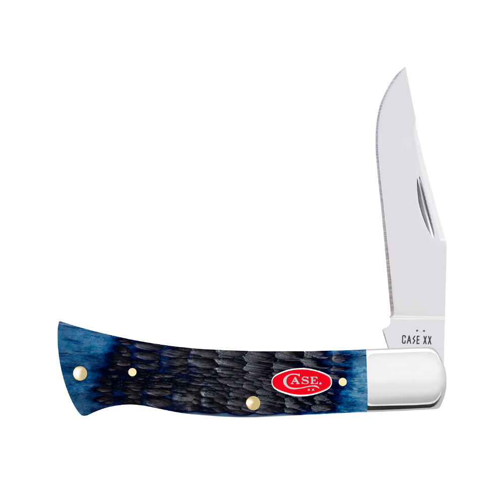 Case Axe Handle Rogers Jig Navy Blue Bone Pocket Knife at Swiss Knife Shop