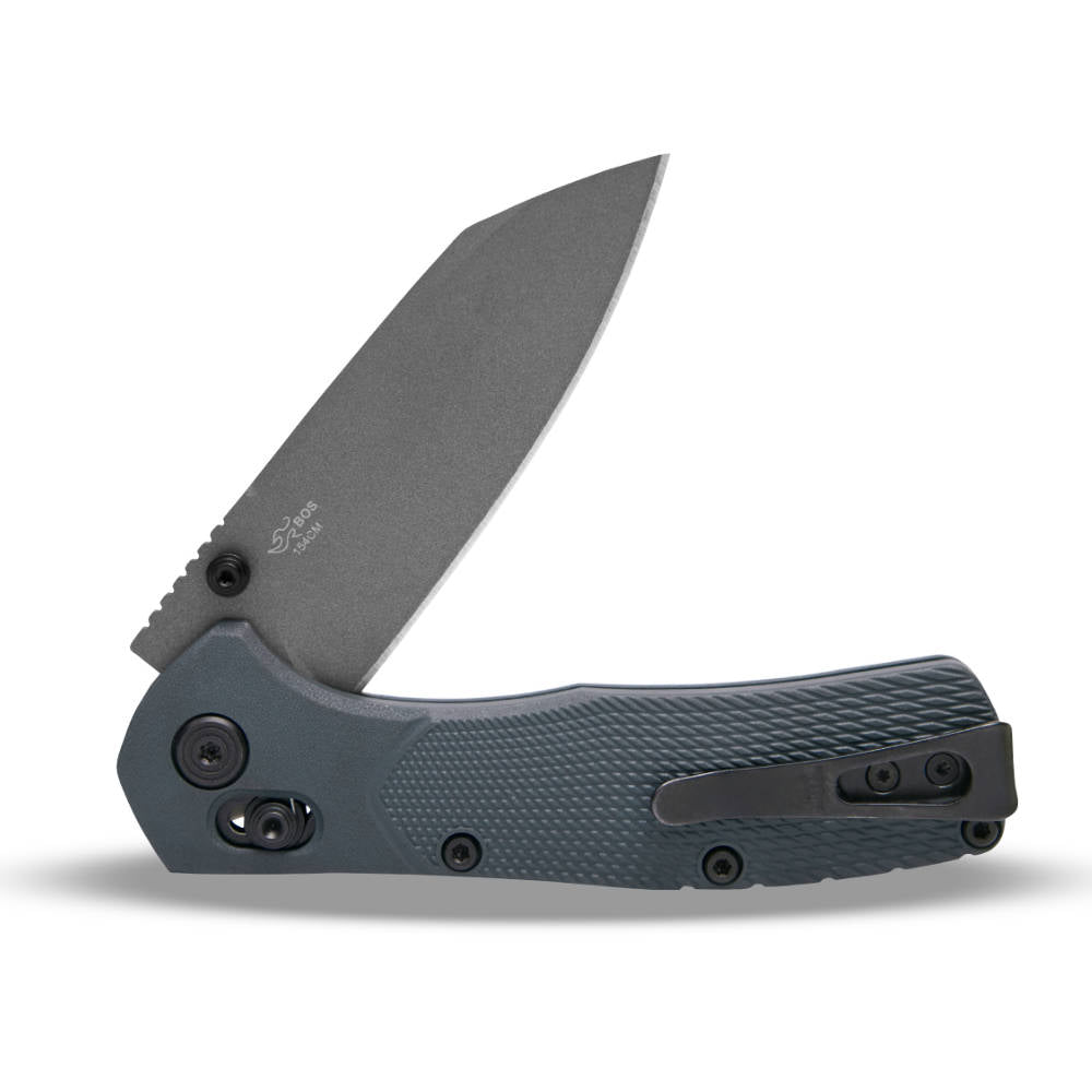 Buck 797 Range Pro Ops Lockblade Knife Partially Open, Blue, Clip Side