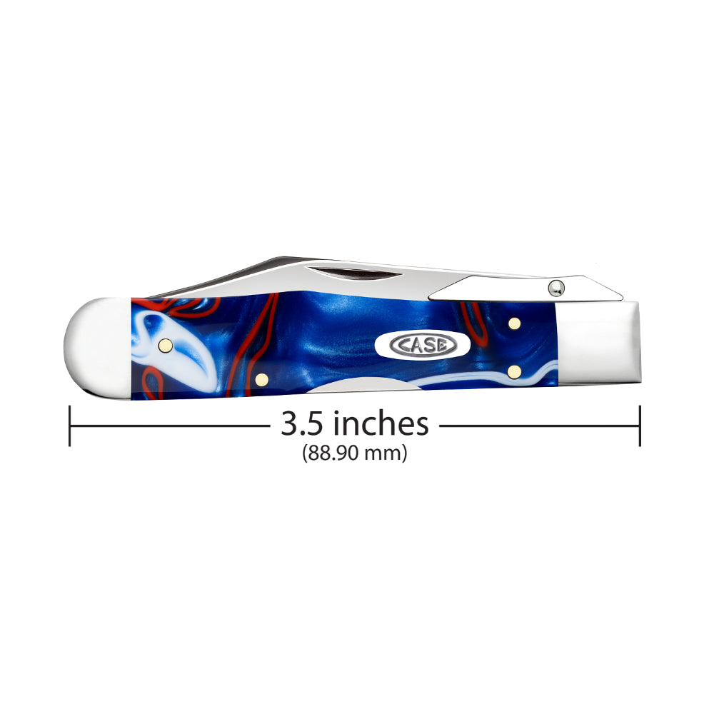 Case Cheetah Cub Patriotic Kirinite 2026 Vault Pocket Knife is 3.5 Inches Closed