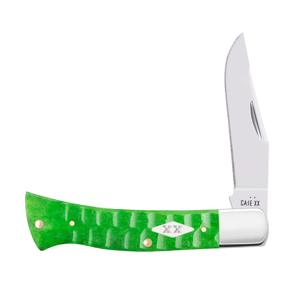 Case Axe Handle Bright Green Bone Pocket Knife
