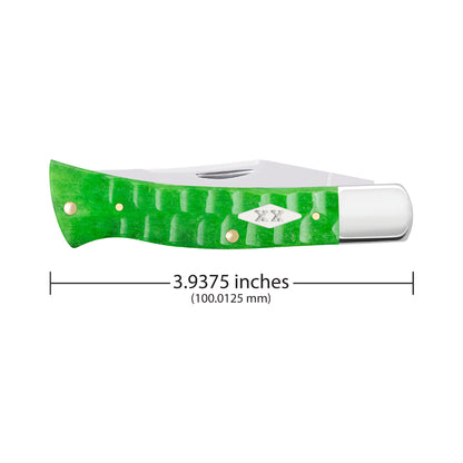 Case Axe Handle Bright Green Bone Pocket Knife