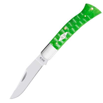 Case Axe Handle Bright Green Bone Pocket Knife