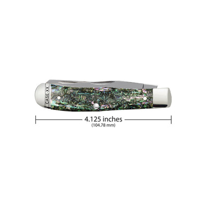 Case Trapper Smooth Abalone Pocket Knife is 4.125 Inches Long When Closed