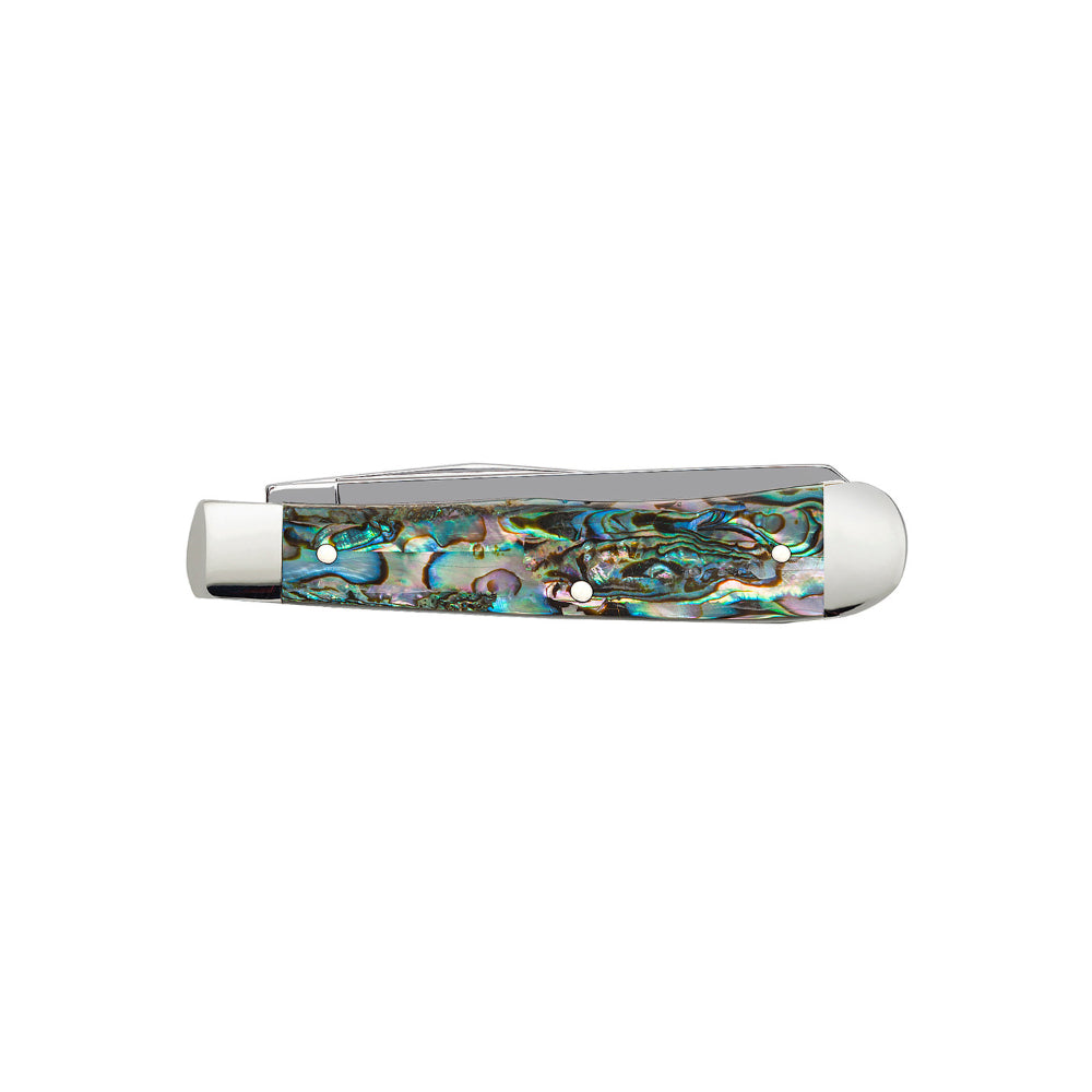 Case Trapper Smooth Abalone Pocket Knife Closed Back View